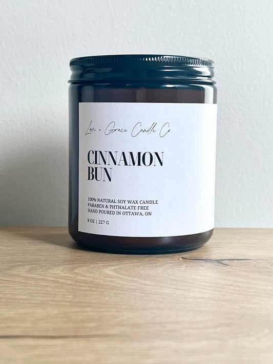 cinnamon bun natural soy wax candle