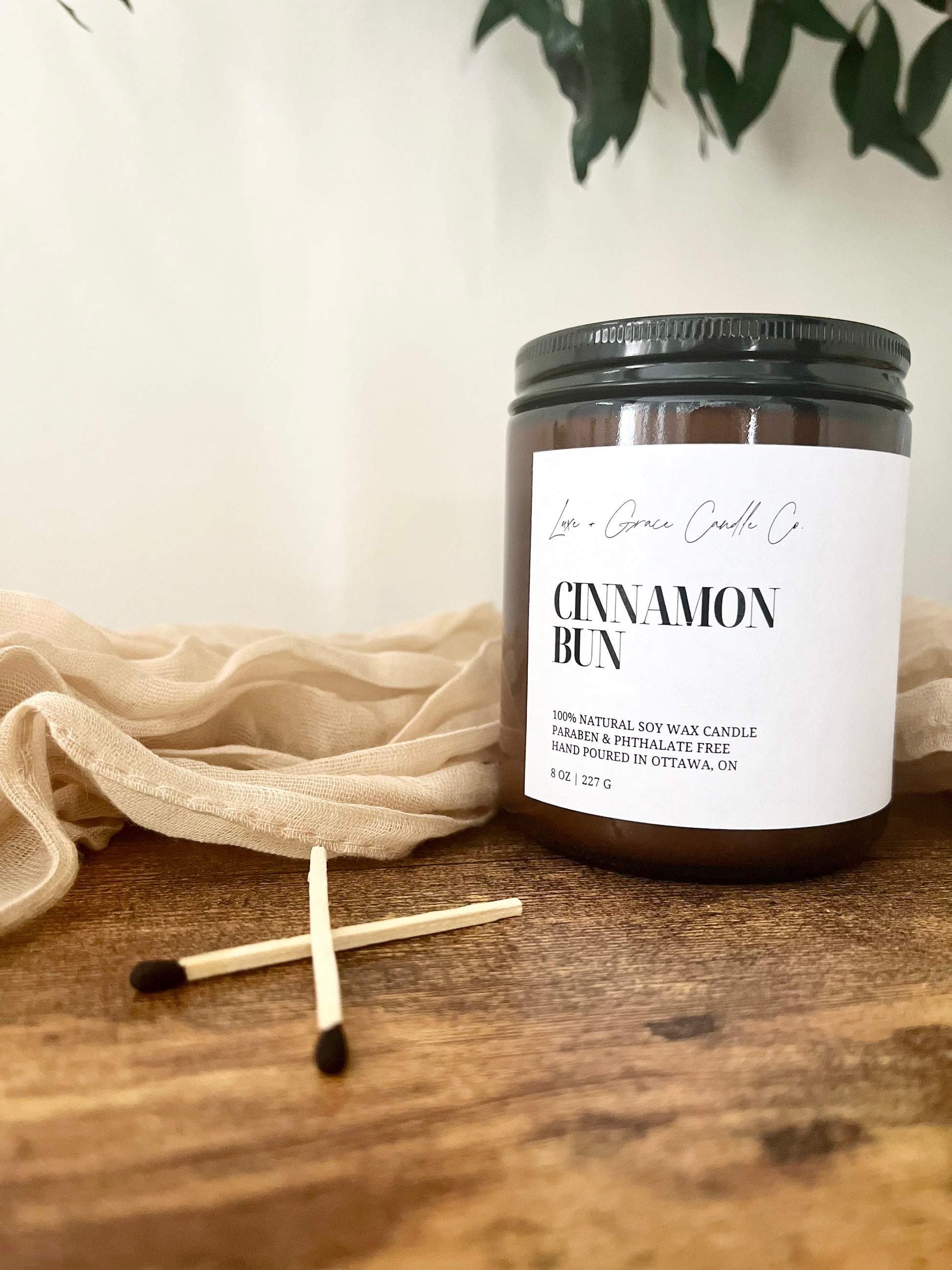 cinnamon bun natural soy wax candle