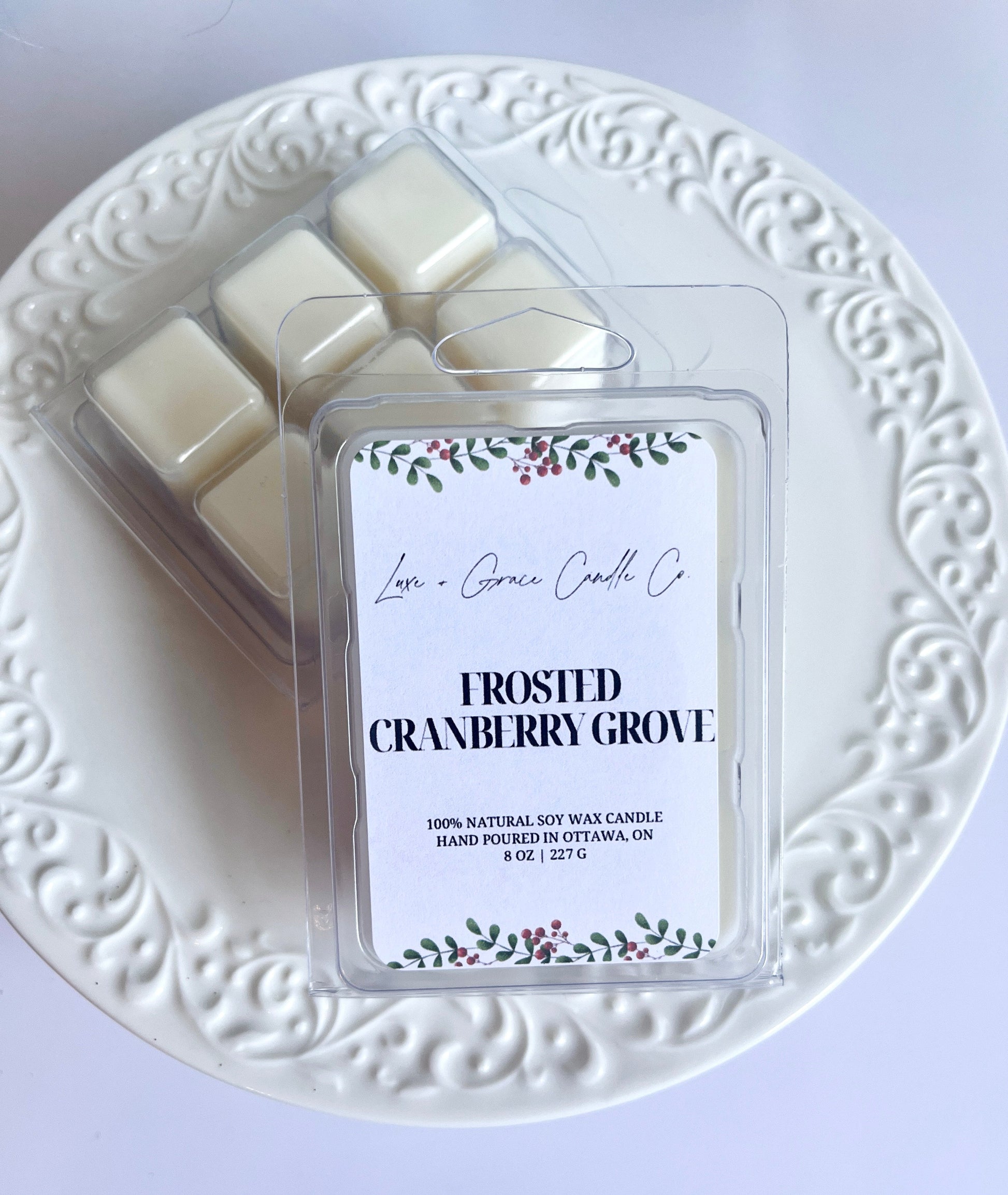 Frosted Cranberry Grove - Soy wax melts Luxe + Grace Candle Co.